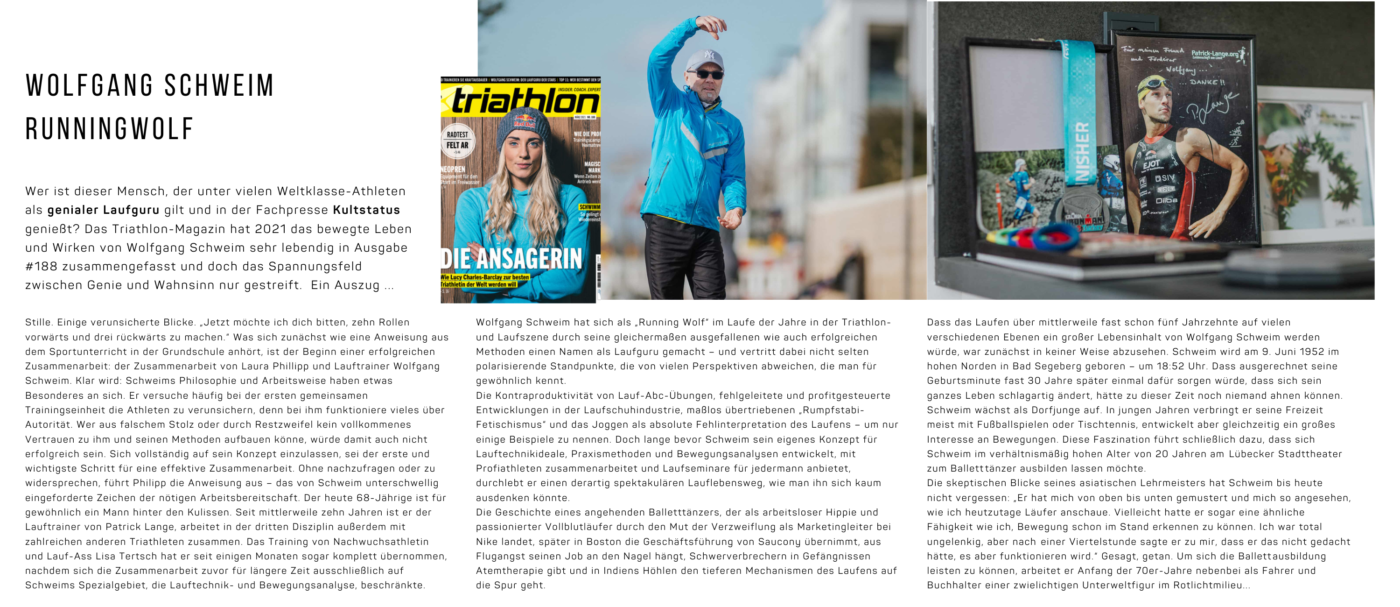 Warum Triathleten ihren Laufstil mit Art of Running optimieren 2 Wolfgang Schweim - der Runningwolf in der Triathlon 188 (2021)