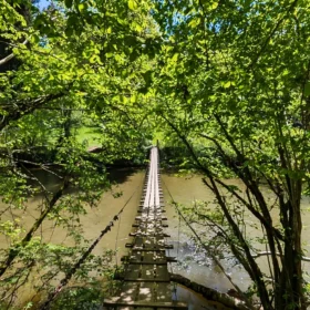 River Running an der Wertach - 141K von der Allgäuer Quelle bis zum Lech in Augsburg 12 wertach haengebruecke
